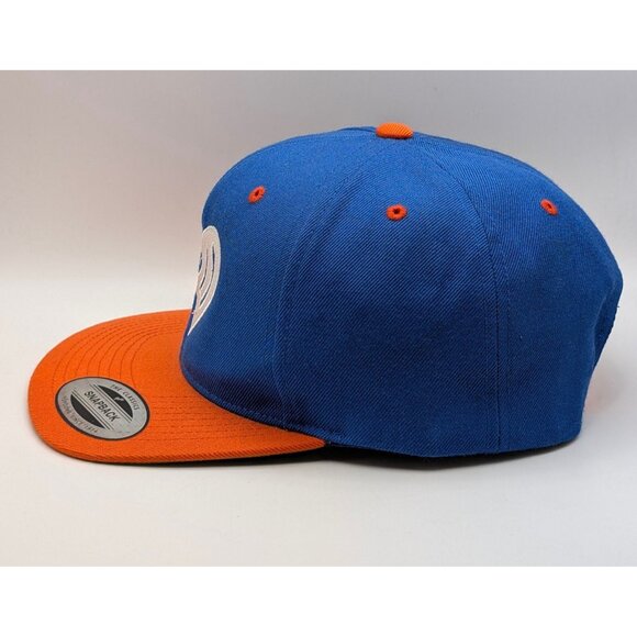 I Heart Radio Cap Hat Adult Snapback Blue & Orange Media Broadcasting Flat Bill - Picture 3 of 5